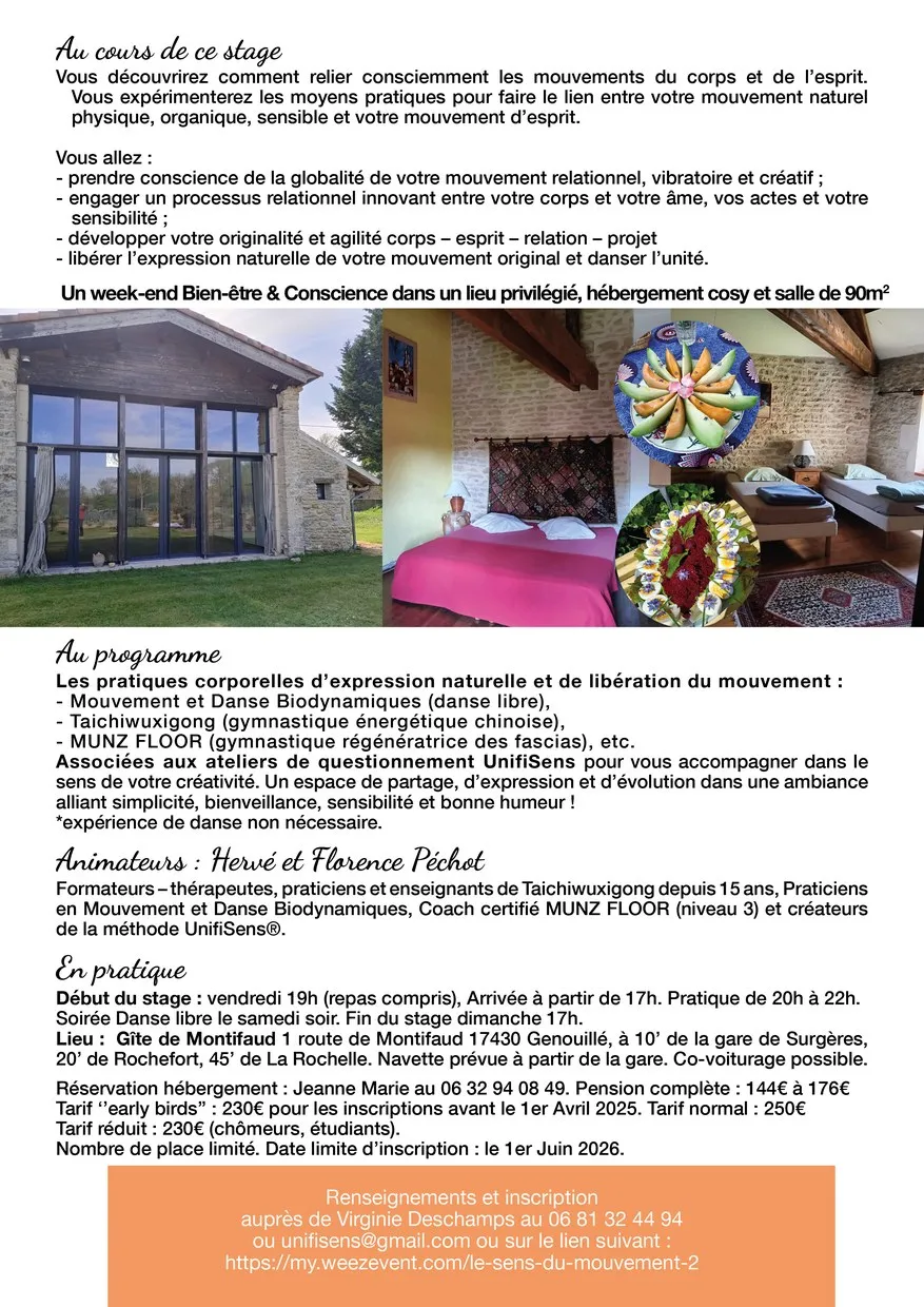 Verso du flyer du stage.